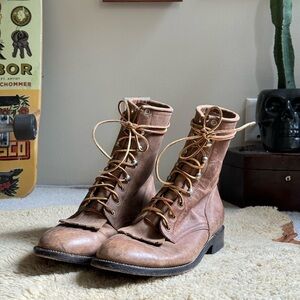 SOLD / vintage 70s Cowtown Laceup Roper Cowboy Boots